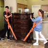 Forearm Forklift 2-Person Shoulder Harness and Moving Straps System, Lift Furniture, Appliances, or Item up to 800 lbs. Safe and Easy Like a Pro, 8 Harnesses and 8 Straps, Orange