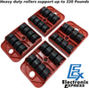 Heavy Duty Furniture Lifting and Moving Set - Includes Four Rotatable Sliding Rollers and One Lifting Tool, Easy Operation, Rearrange Furniture & Appliances up to 330 Pounds - EX ELECTRONIX EXPRESS